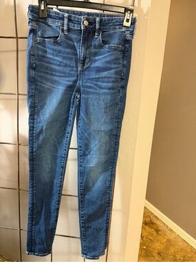 American Eagle Outfitters Women's Dark Blue Skinny Jeans